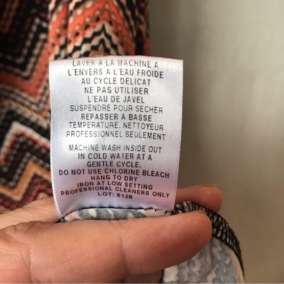 Be True To You Plus Size Sleeveless Cowl Neck Shirt, Earthy Chevron Print, 2X - Picture 7 of 7